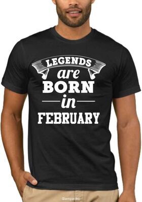 Μπλουζάκι,φούτερ κουκούλα & φούτερ χωρίς κουκούλα με στάμπα Legends are born February_2