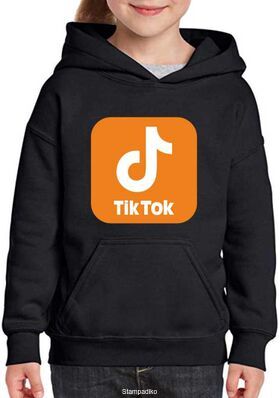 Μπλούζα Φούτερ με κουκούλα με στάμπα Tik Tok