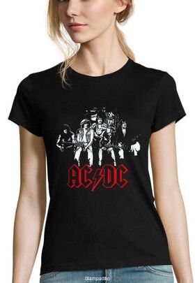 Γυναικείο Rock μπλουζάκι με στάμπα ACDC Original Band Members