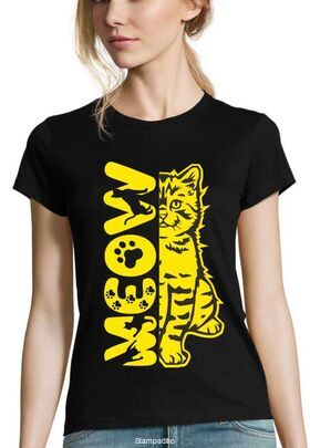 Mπλούζα με στάμπα Cat Meow cat T-shirt