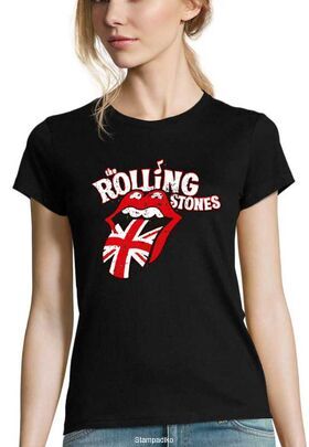 Γυναικείο Rock μπλουζάκι με στάμπα Rolling Stones Distressed UK Tongue
