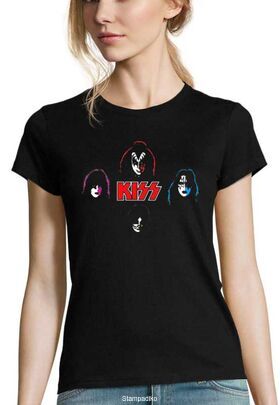 Γυναικείο Rock μπλουζάκι με στάμπα Kiss The Band