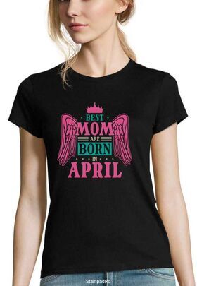 Mπλούζα με στάμπα γενεθλίων για τη μαμά Best Mom are Born in April