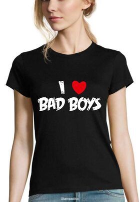 Γυναικείο μπλουζάκι με στάμπα I love Bad Boys T-shirt