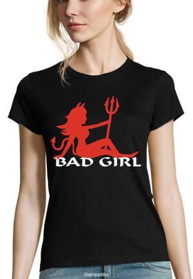 Γυναικείο μπλουζάκι με στάμπα Bad Girl