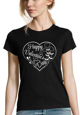 Γυναικεία Μπλούζα "Happy Valentine's Day" Floral Heart - Valentine's Edition