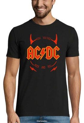 Rock t-shirt με στάμπα AC/DC High Voltage Rock & Roll