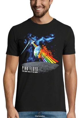 Rock t-shirt με στάμπα Pink Floyd Rainbow Attack Dark Side of the Moon Psychedelic Music T Shirt