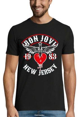 Rock t-shirt με στάμπα Bon Jovi New Jersey 1983 Tour