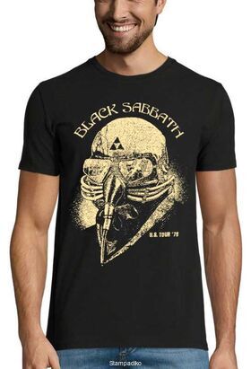 Heavy metal t-shirt με στάμπα Black Sabbath Tour 1978 Gold