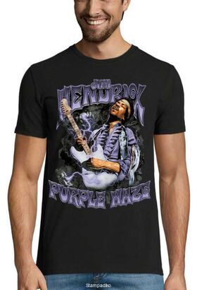 Rock t-shirt με στάμπα Jimi Hendrix Purple Haze