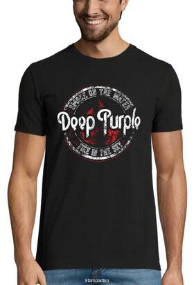 Rock t-shirt με στάμπα Deep Purple Smoke On The Water Fire in The Sky