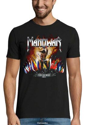 Heavy metal t-shirt με στάμπα Manowar Kings of Metal MMXIV