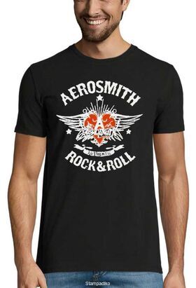Rock t-shirt με στάμπα Aerosmith Authentic Rock & Roll