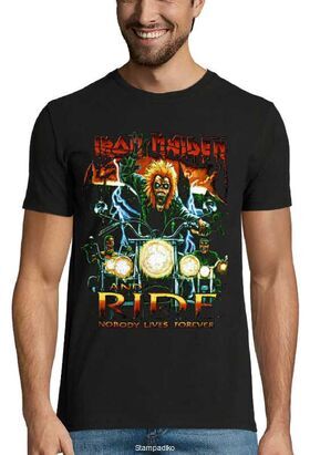 Heavy metal t-shirt με στάμπα Iron Maiden Nobody Lives Forever