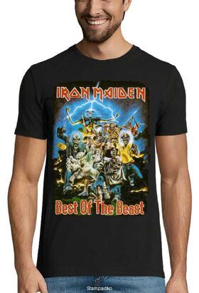 Heavy metal t-shirt με στάμπα Iron Maiden Best of the Beast