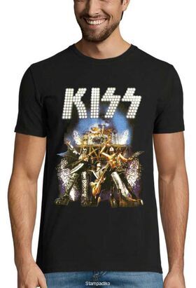 Rock t-shirt με στάμπα Vintage Kiss Gene Simmons Concert Rock Band