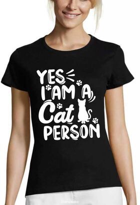 Γυναικεία Μπλούζα με στάμπα "Yes I Am A Cat Person"