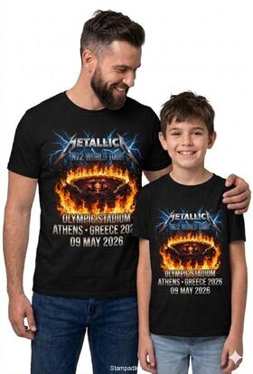 Μπλούζα με στάμπα Metallica Thrash Metal - Olympic Stadium Athens 2026 Design