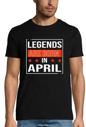 Μπλούζα Γενεθλίων Legends Are Born in April - Modern Edition