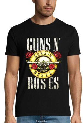 Rock t-shirt Black με στάμπα Guns N' Roses