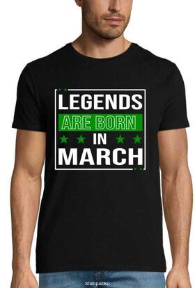 Μπλούζα «Legends are born in March» - Green Stars Edition