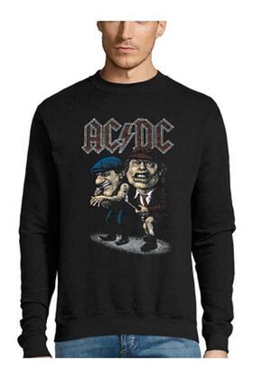 Μπλούζα Φούτερ Sweatshirt Rock με στάμπα AC DC Cartoon Angus Young Brian Johnson