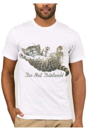 Μπλουζάκια με στάμπα Cat Do Not Disturb