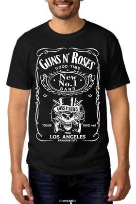 Rock t-shirt με στάμπα Guns N Roses GNR Good Time Old No. 1 November Rain Whiskey Men's