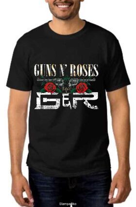 Rock t-shirt Black με στάμπα Guns N' Roses Rock Merch