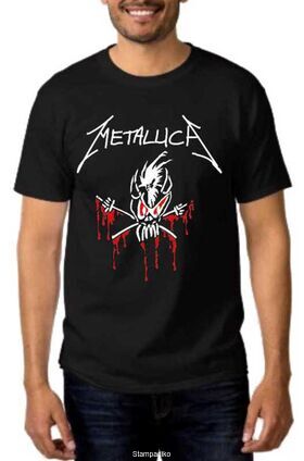Heavy Metal Black t-shirt Metallica Scary Guy