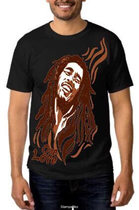 Rock t-shirt με στάμπα Bob Marley One Love