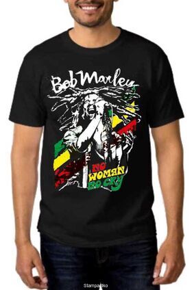 Rock t-shirt με στάμπα Bob Marley No Woman No Cry