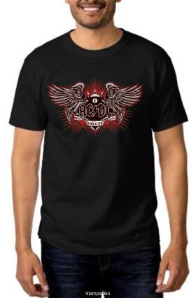 Rock t-shirt Black με στάμπα AC/DC We Salute You