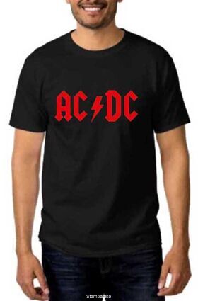 Rock t-shirt Black με στάμπα AC/DC Logo Band