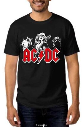 Rock t-shirt με στάμπα AC/DC Back In Black