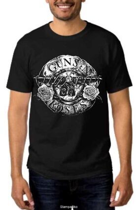 Rock t-shirt Black με στάμπα Guns N' Roses