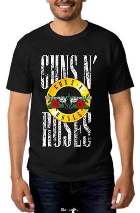 Rock t-shirt Black με στάμπα Guns N' Roses