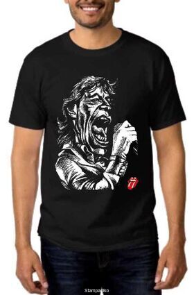 Rock Black t-shirt Rolling Stones Mick Jagger