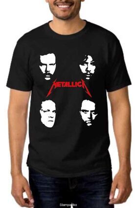 Heavy Metal Black t-shirt Metallica Faces Band
