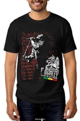 Rock t-shirt με στάμπα Bob Marley Hit Me with Music