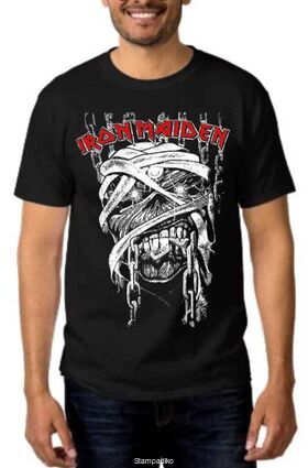 Heavy metal t-shirt με στάμπα Iron Maiden Powerslave
