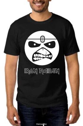 Heavy metal t-shirt με στάμπα Iron Maiden Eddie Smile