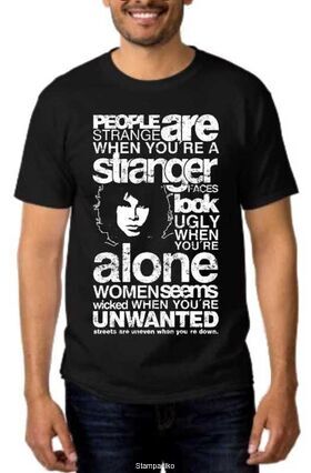 Rock t-shirt με στάμπα Jim Morrison People are Strange When You're a Stranger