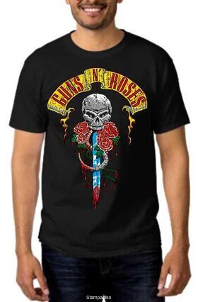 Rock t-shirt με στάμπα Guns N' Roses Skull Dagger