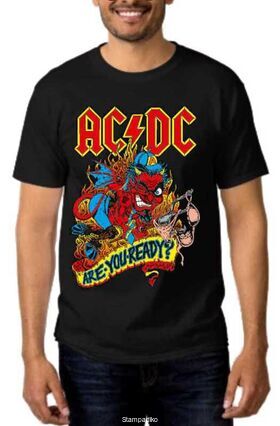 Rock t-shirt Black με στάμπα AC/DC Are You Ready
