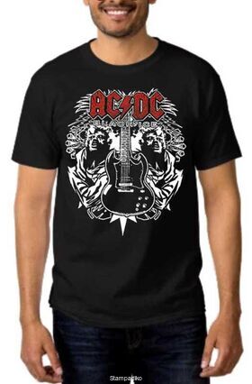 Rock t-shirt Black με στάμπα AC/DC Black Ice