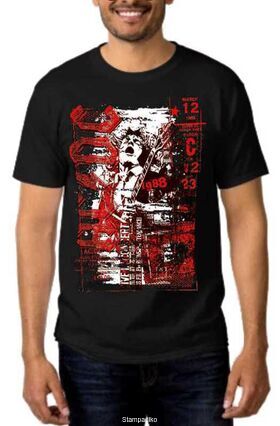 Rock t-shirt Black με στάμπα AC/DC Angus Young Guitar