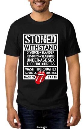 Rock t-shirt Black Rolling Stones