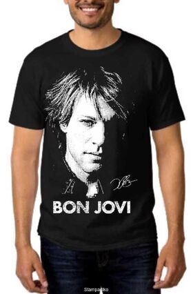 Rock t-shirt με στάμπα Bon Jovi
